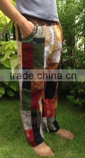 Handmade Patchwork pants 100% cotton from Dobbytex Thailand / Hippie Boho Harem pants