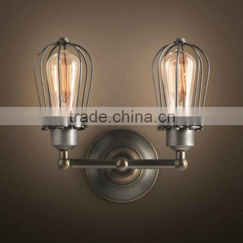 vintage cage light edison bulbs wall lamp 110v 25w bulb wall sconce