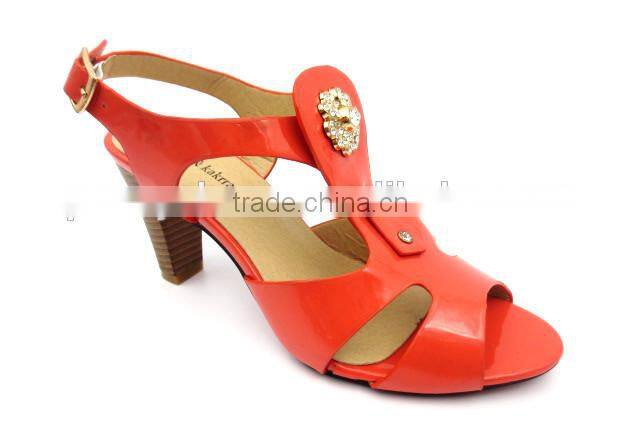 new high heel slingback lady elegant office sandals with golden button
