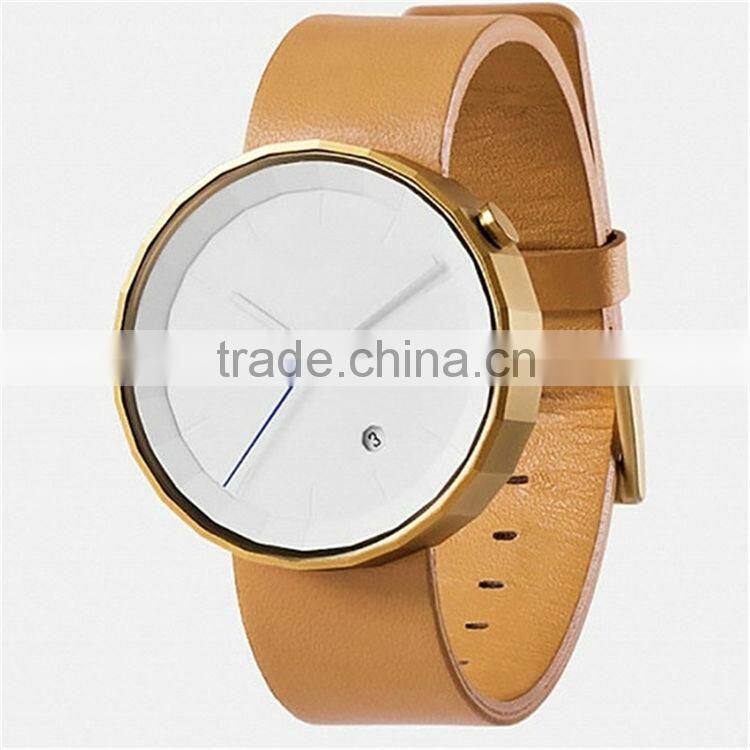 Delightful collection timepiere geometric design 24-cut case stainless steel no indices titanium watch