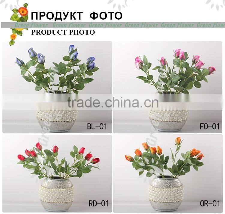 Greenflower 2016 Wholesale Real Touch Latex PU China Artificial Flowers Rose Bud for wedding decoration