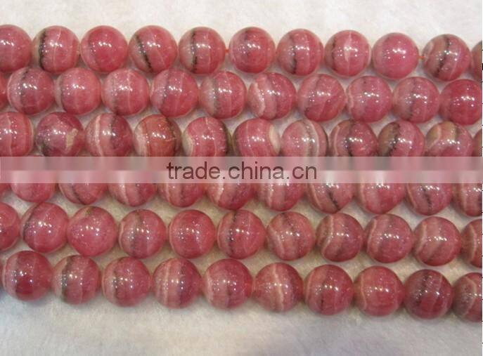 natural B grade Argentina Rhodochrosite round beads in loose gemstone