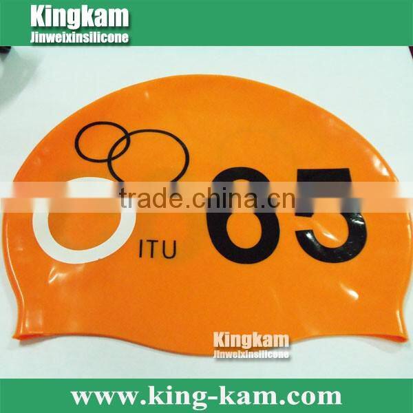 Silicone swimcap with serial number in high durablity