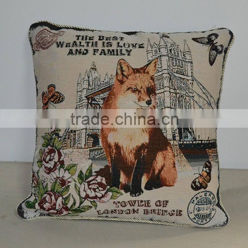 PLUS different design cushion cover, vivid fox jacquard pillow cover