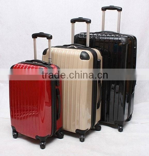 stock ABS+PC 3pcs spinner wheeled trolley luggage set closeout suitcase