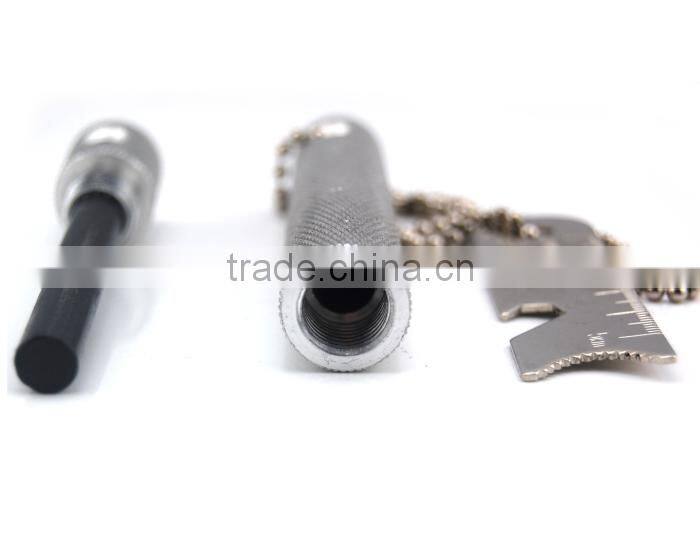 Survival Emergency metal flint magnesium fire starter with compass and bottle opener