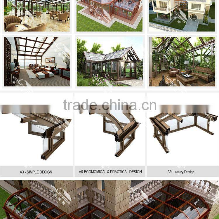 Suppliers of direct selling aluminum double-layer glass houses/garden sun rooms/greenhouse