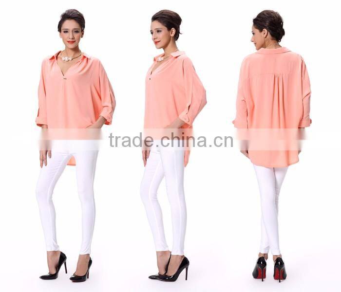 New Fashion Batwing Sleeve Chiffon Top For Girls In 2016