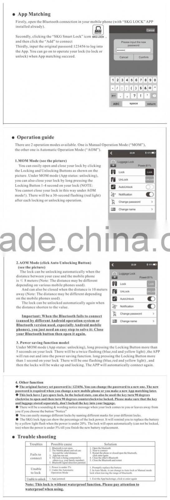 2016 Newest Fashion Smart Bluetooth Lock marrow aluminum frame 360 Universal Wheel luggage /Suitcasee