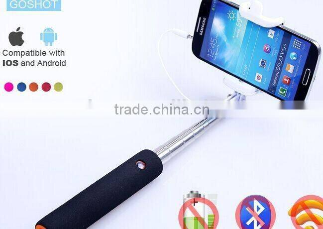 Q1 3 IN 1 mini extendable Tripod Handheld Wire Selfie Fold monopod Stick with Remote Button for iPhone IOS 8 Samsung Android