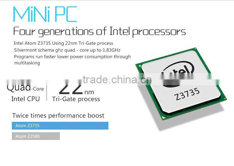 New arrival mini computer Z3735f TV BOX 2G RAM 32G SSD Quad Core Intel Atom htpc desktop small desktop
