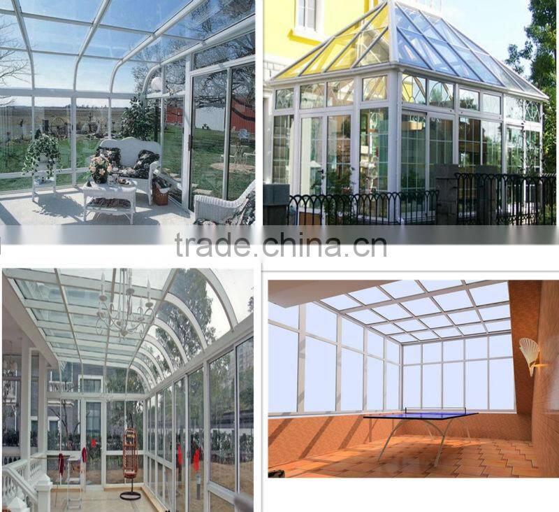 aluminum glass winter house,sound insulation aluminium triangle glass sunroom