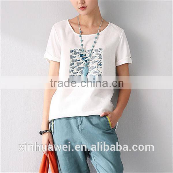 Tee Shirts Print Fashion Shirts for Women Custom T Shirt Printing Clothes Factory