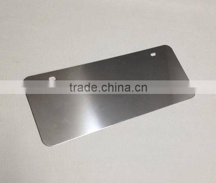 Hot sale Car License Plate American standard Nature color Stainless steel Embossed Blank License Plate ,Metal Car number plate
