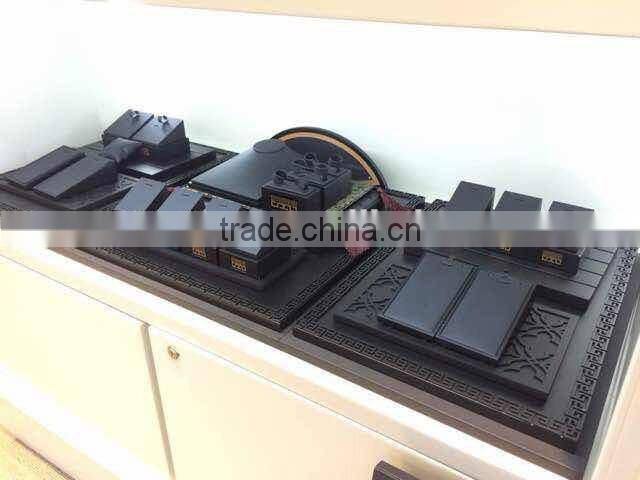 2015 newest jewelry counter display romantic pink pu leather display for wedding jewellery