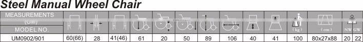 Economical manual Steel stander wheelchair