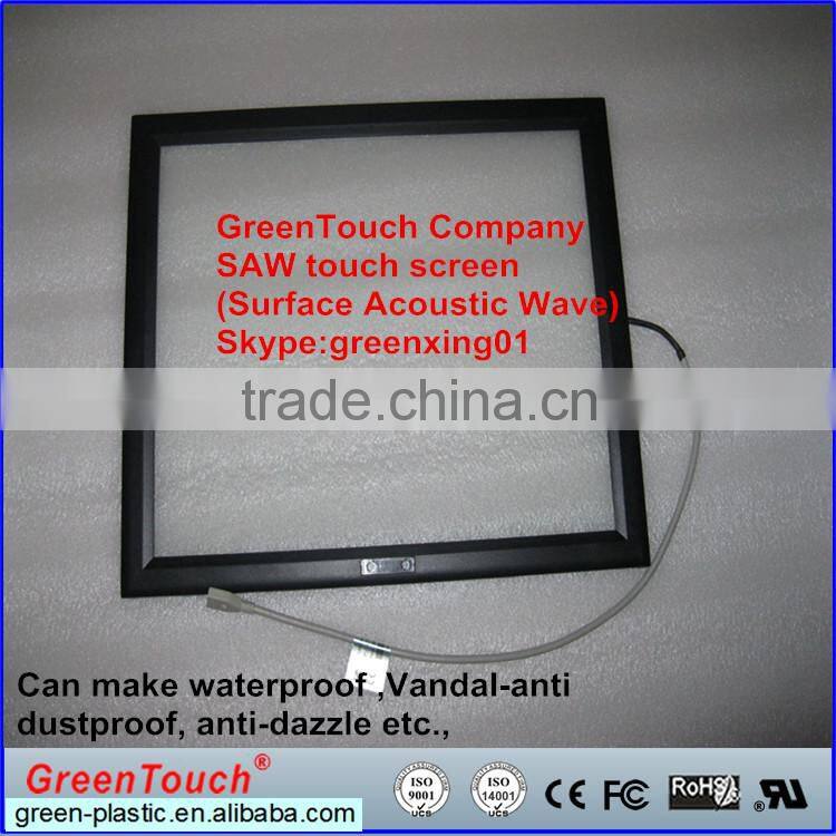Surface Acoustic Wave touch screen 10.4",12.1",15",15.6",17"18.5",19" with Vandal-anti