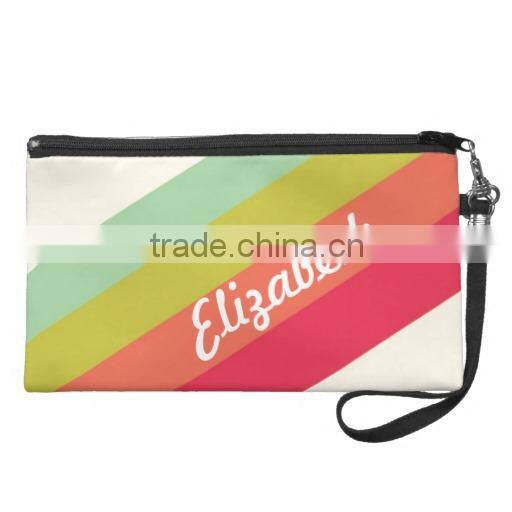 Customizable design flowers canvas wristlet clutch bags