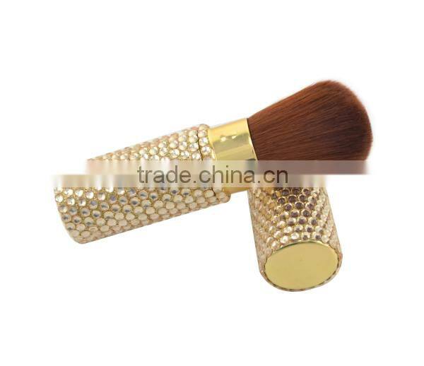 Crystal Retractable Makeup Blush Brush With Diamouds