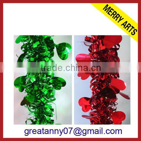 Christmas tree pattern decorated 2015 wholesale tinsel garland