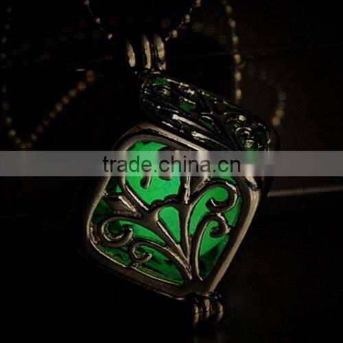 Cube Glow Locket Glowing Jewelry Necklace glow in the dark jewelry