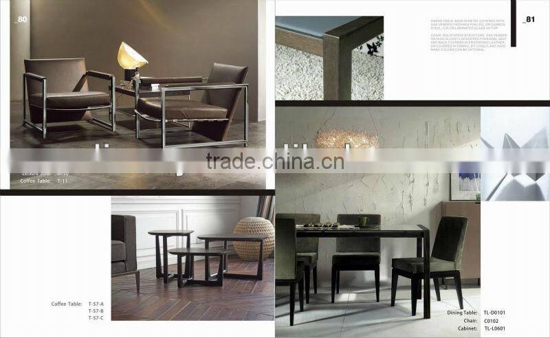 Stainless steel leg long coffee table (T-11)