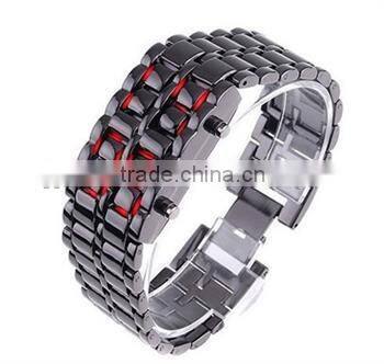 Lava iron samurai watch led men women size gun silver watches watch led
