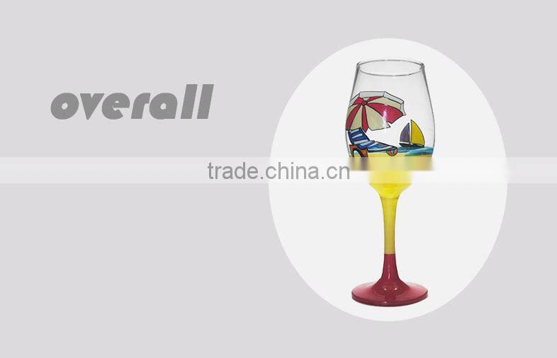 creative hand painted red wine glass