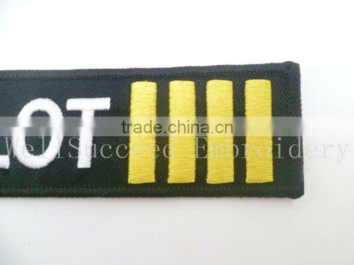 Pilot Embroidery Keychain/key tag/keyring