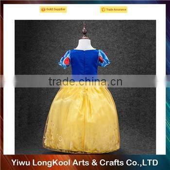 2016 hot sale appliqued princess dresses for kids long princess dress
