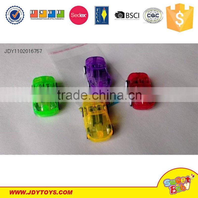 Defferent design promotion 5CM Solid and transparent color pull back cartoon car toys for kids