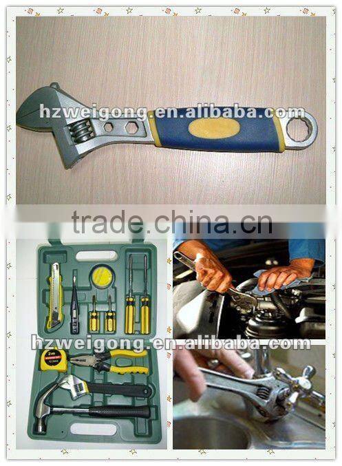 Car Tool Manufacturers Rubber Handle cr-v Steel Adjustable Wrench