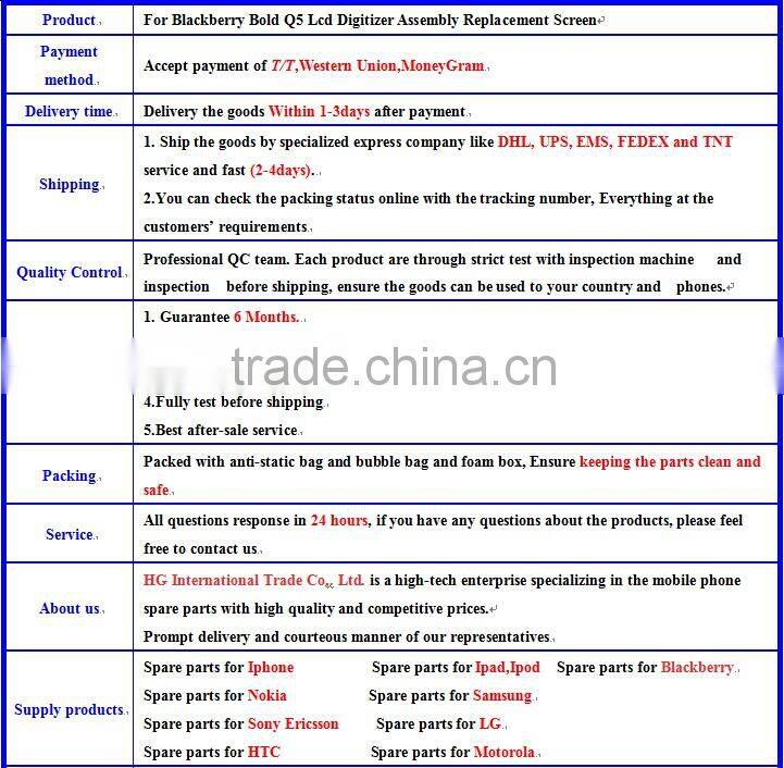 For Blackberry Bold Q5 Lcd Digitizer Assembly Replacement Screen