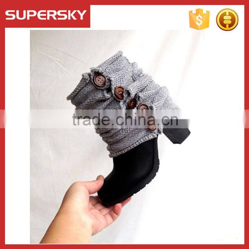 New wholesale customized knitted women lace boot cuffs leg warmers