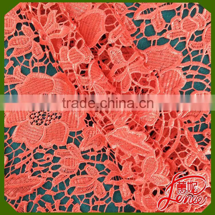 Export Selection Color Customized Water Soluble Cord Embroidery Fabric