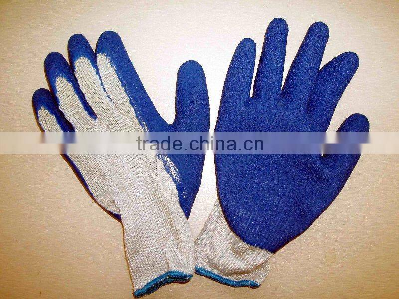 blue latex coated gloves with CE CERTIFICATE