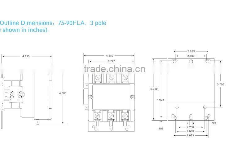 air conditioning contactor parts 75Amp 3 poles 208V220V240V Dp AC contactors