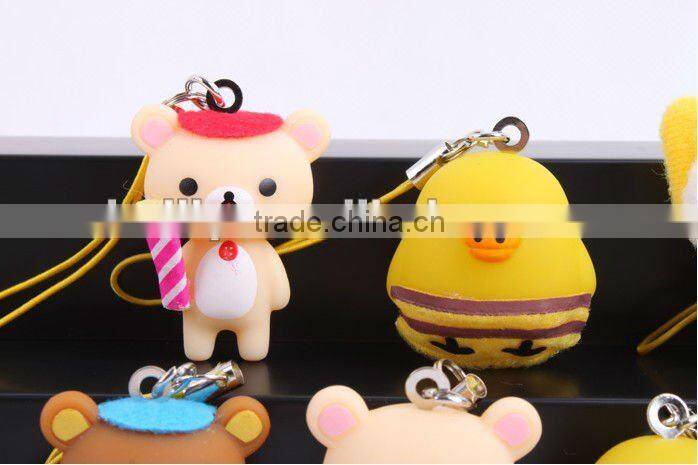Eco-friendly Custom Girls 3D Cartoon silicone cell phone charms