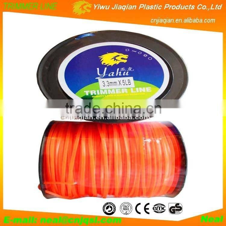 Spool 3.3mmX5LB Square Shape Garden Line Nylon Grass Trimmer Line Nylon Trimmer Line For Lawn Mower