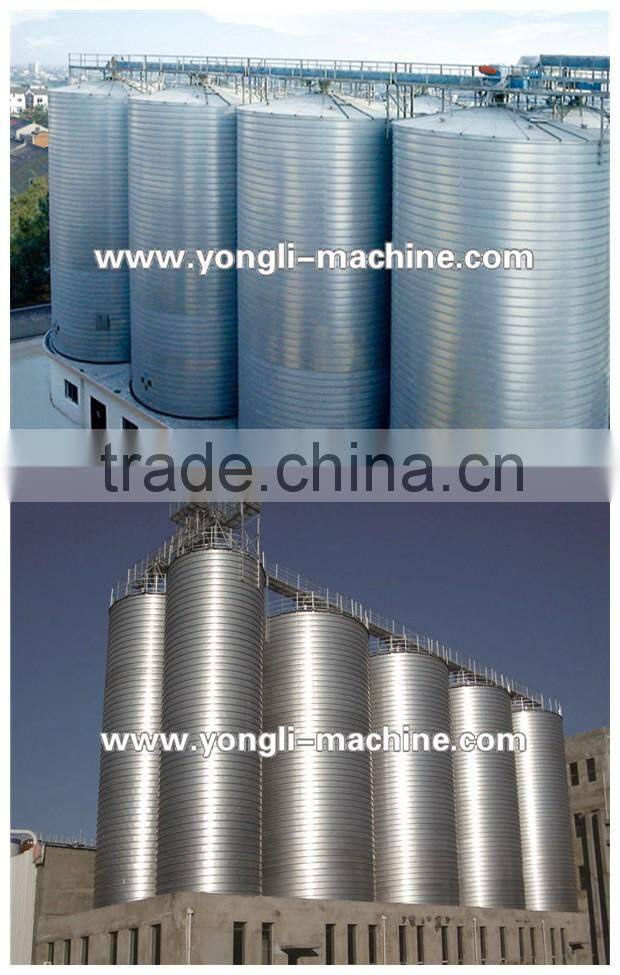 2000 Ton galvanized storage rice corn grain steel silo with conveying system