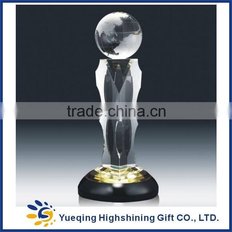glass art crystal trophy