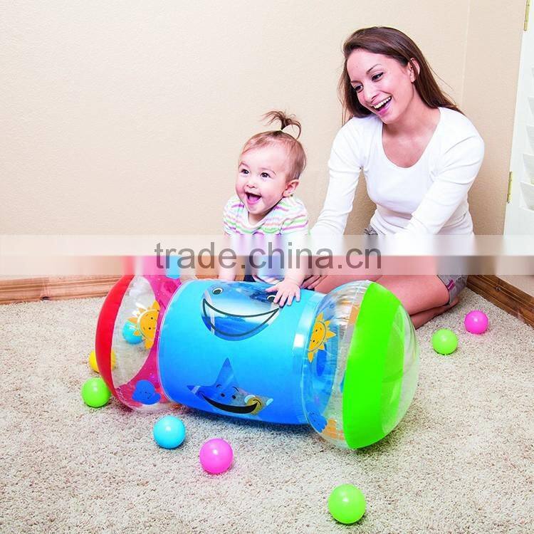 multi-color eco-friendly plastic inflatable baby step roller toy