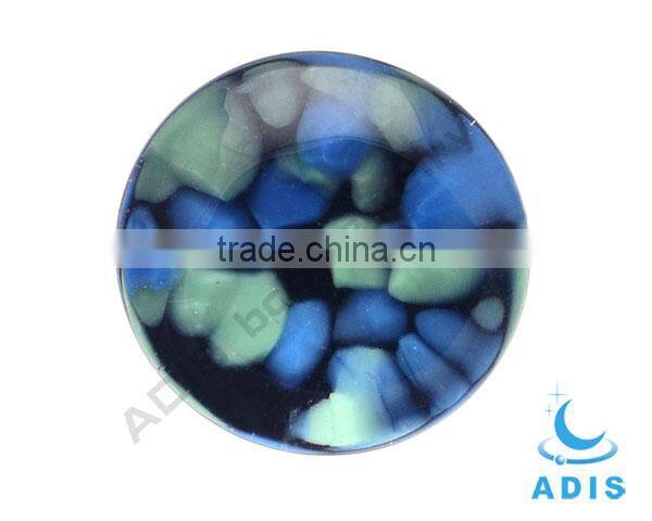 Dark blue bottom green strip earring pierce plug pyrex glass ear stretching