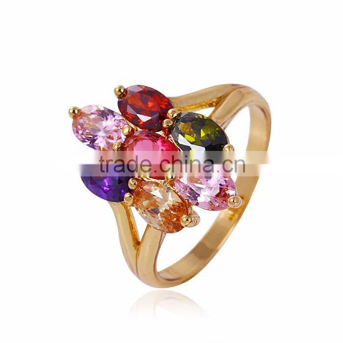 China Jewelry Manufacturer 18k Gold Color Heart-shaped Jewelry Ring