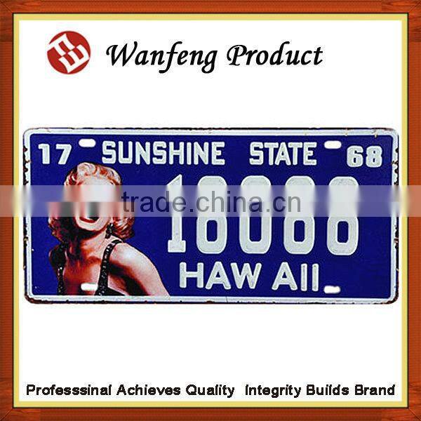 Customized wholesale license plate for car , moter licenses ,bicycle accessories