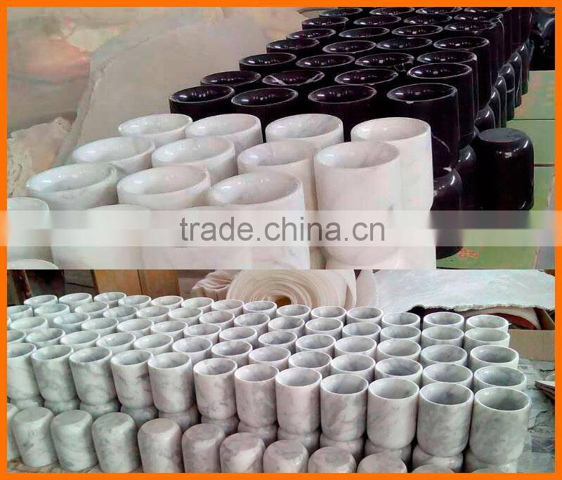 China factory pink marble cups/stone candle jar