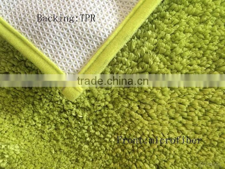 Microfiber bath rugs with TPR backing
