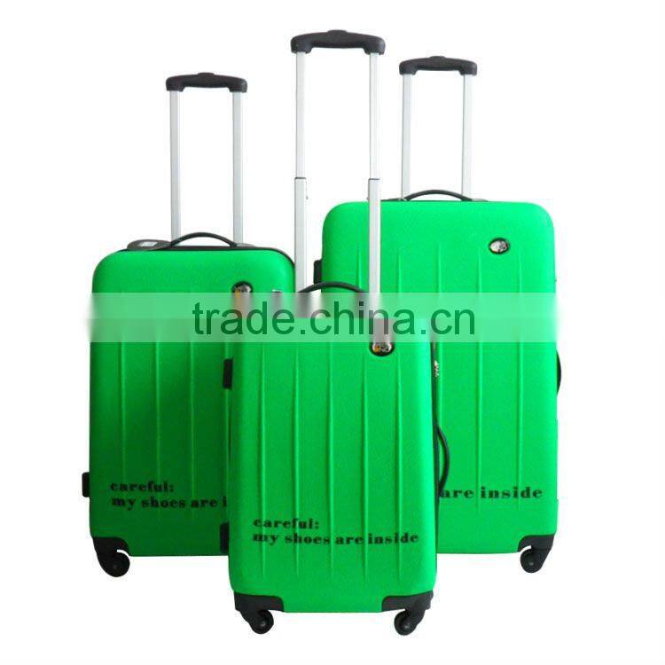 2015 China alibaba New colorful ABS elastic paint suitcase with green color/ airport luggage trolley/new luggage set