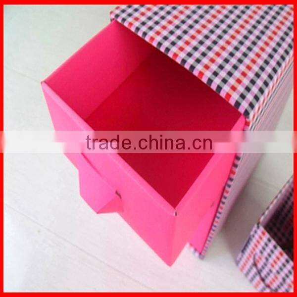 Various Color Red Cheap Custom Paper Plaid Drawer Storage Box Wholesale