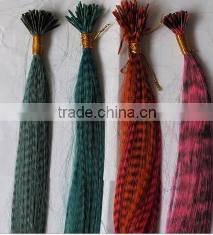 fashion grizzly feathers fake feather hair extensions animal print hair extensions wholesale